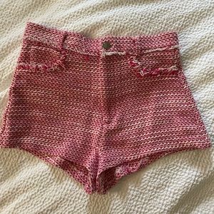Zara tweed pink shorts